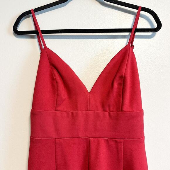 Lulus Classic Babe Wine Red Sleeveless Wide Leg Jumpsuit Size M - Picture 7 of 13